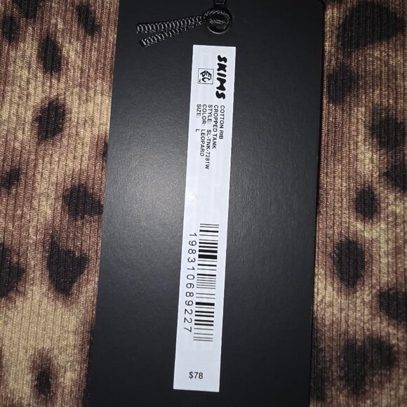 SKIMS x DOLCE & GABBANA Leopard Print Cotton Rib Tank & Boy Short Set Sz L NWT - Picture 5 of 9